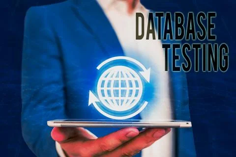 Handwriting text writing Database Testing. Concept meaning involves the Stockfoto's