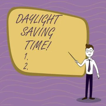 Handwriting text writing Daylight Saving Time. Concept meaning advancing clocks Stock Illustration