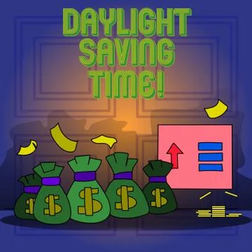 Handwriting text writing Daylight Saving Time. Concept meaning advancing clocks Stock Illustration