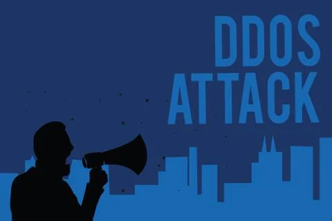 Handwriting text writing Ddos Attack. Concept meaning perpetrator seeks to make Illustrazione stock