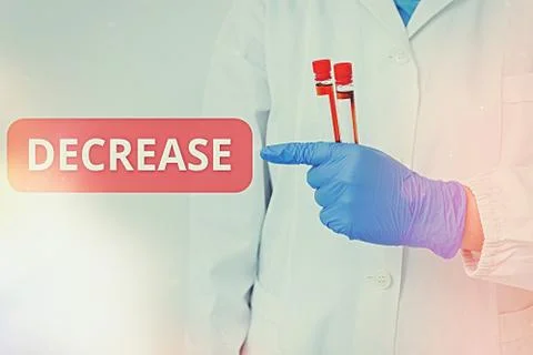 Handwriting text writing Decrease. Concept meaning the process of growing Stock Photos