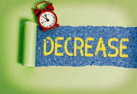 Handwriting text writing Decrease. Concept meaning the process of growing 스톡 사진