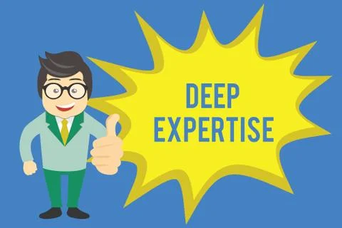 Handwriting text writing Deep Expertise. Concept meaning Great skill or broad Ilustração Stock