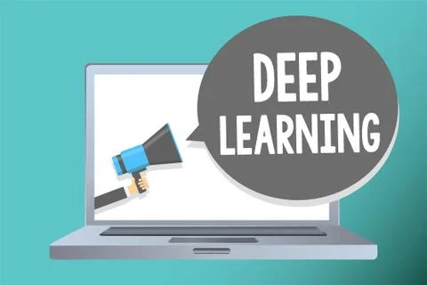 Handwriting text writing Deep Learning. Concept meaning Hierarchical Illustrazione stock