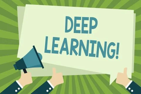 Handwriting text writing Deep Learning. Concept meaning the collection of Illustrazione stock