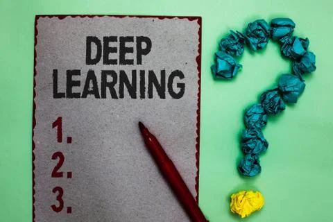 Handwriting text writing Deep Learning. Concept meaning Hierarchical 스톡 사진