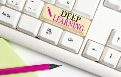 Handwriting text writing Deep Learning. Concept meaning Hierarchical Foto stock