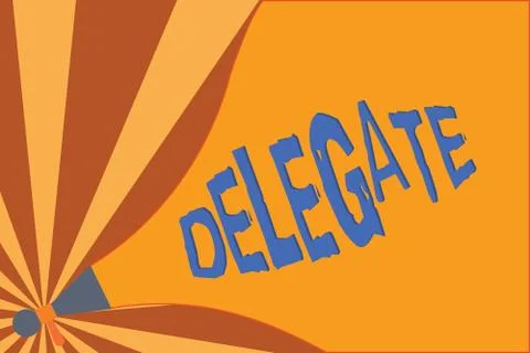 Handwriting text writing Delegate. Concept meaning demonstrating sent or Stockillustratie