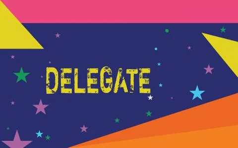 Handwriting text writing Delegate. Concept meaning demonstrating sent or Stockillustratie