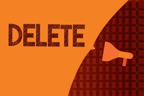 Handwriting text writing Delete. Concept meaning remove or obliterate written or Illustrazione stock