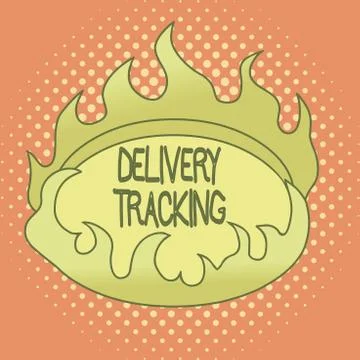 Handwriting text writing Delivery Tracking. Concept meaning the process of Illustrazione stock