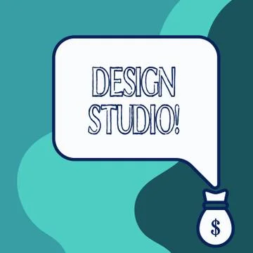 Handwriting text writing Design Studio. Concept meaning workplace for designers Ilustración de archivo