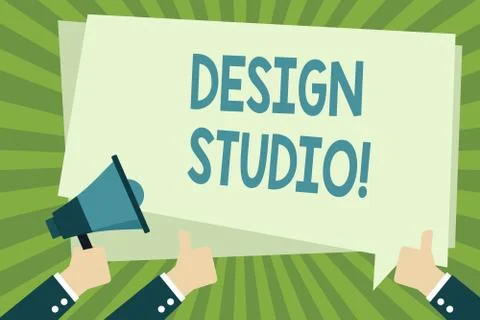 Handwriting text writing Design Studio. Concept meaning workplace for designers Ilustración de archivo