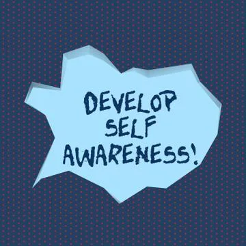 Handwriting text writing Develop Self Awareness. Concept meaning improve your Stockillustratie