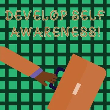 Handwriting text writing Develop Self Awareness. Concept meaning What you thi 库存插图