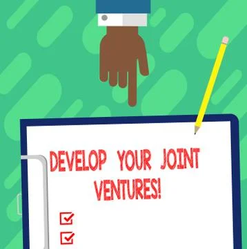 Handwriting text writing Develop Your Joint Ventures. Concept meaning Business Stock Illustration