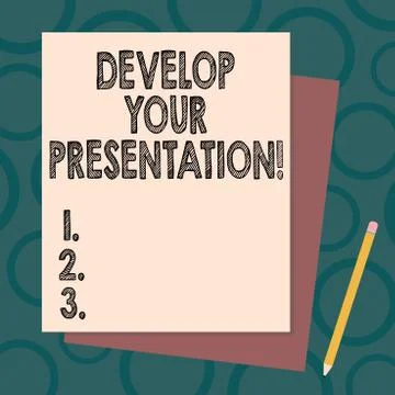 Handwriting text writing Develop Your Presentation. Concept meaning improve the Illustrazione stock