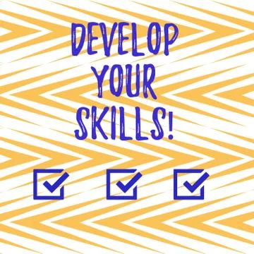 Handwriting text writing Develop Your Skills. Concept meaning improve ability to Stockillustratie