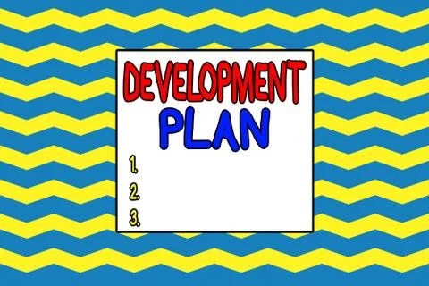 Handwriting text writing Development Plan. Concept meaning the planning of the Illustrazione stock