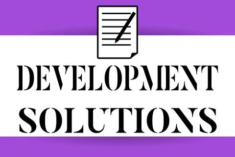 Handwriting text writing Development Solutions. Concept meaning Efficient Stockillustratie