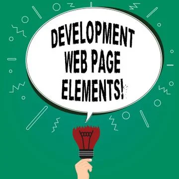 Handwriting text writing Development Web Page Elements. Concept meaning Website Stock Illustration