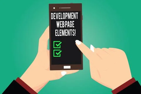 Handwriting text writing Development Web Page Elements. Concept meaning Website 库存插图