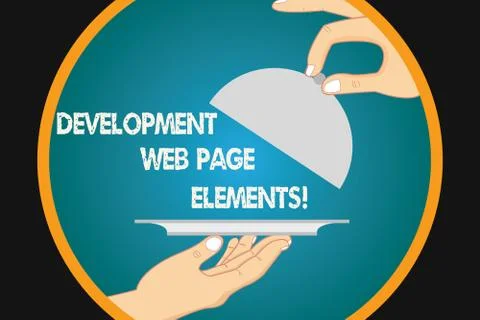 Handwriting text writing Development Web Page Elements. Concept meaning Website 库存插图