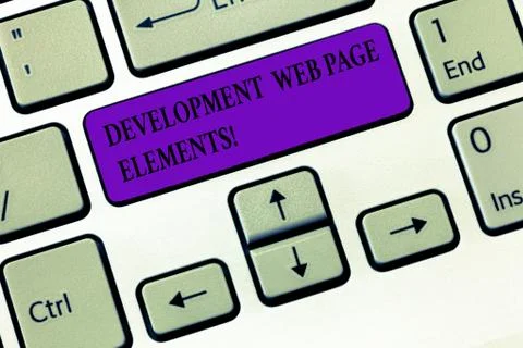 Handwriting text writing Development Web Page Elements. Concept meaning Website Stock Photos