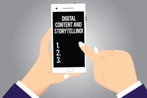 Handwriting text writing Digital Content And Storytelling. Concept meaning Stock Illustration