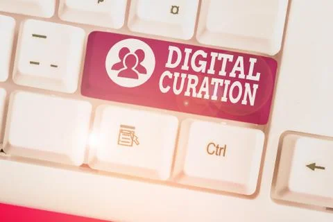 Handwriting text writing Digital Curation. Concept meaning maintenance Foto stock