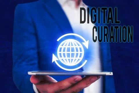 Handwriting text writing Digital Curation. Concept meaning maintenance Stock Photos