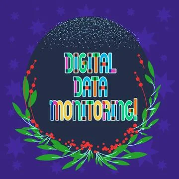 Handwriting text writing Digital Data Monitoring. Concept meaning Routine check Stock Illustration
