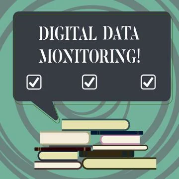 Handwriting text writing Digital Data Monitoring. Concept meaning Routine check Stock Illustration
