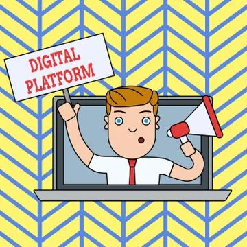 Handwriting text writing Digital Platform. Concept meaning marketing campaign or Stock Illustration