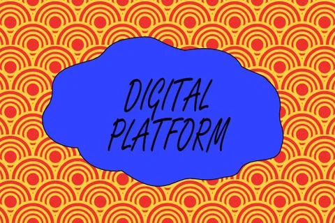 Handwriting text writing Digital Platform. Concept meaning marketing campaign or Stock Illustration