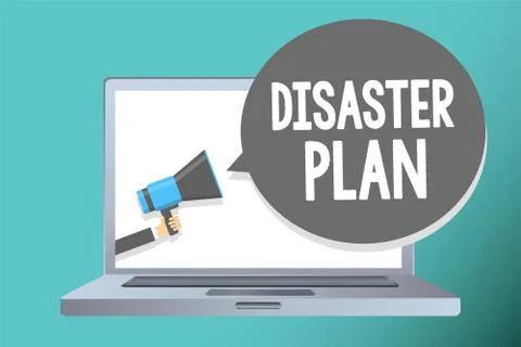 Handwriting text writing Disaster Plan. Concept meaning Respond to Emergency Stock Illustration