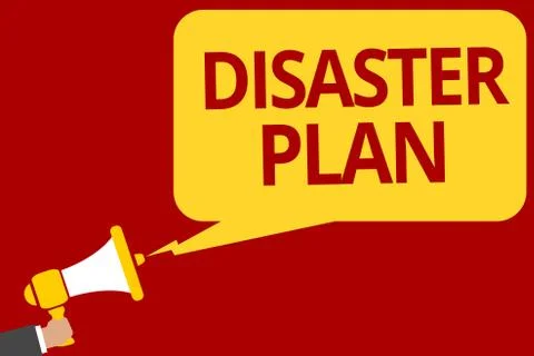 Handwriting text writing Disaster Plan. Concept meaning Respond to Emergency Stock Illustration