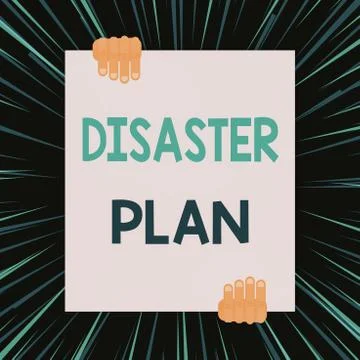 Handwriting text writing Disaster Plan. Concept meaning Respond to Emergency Stockillustratie