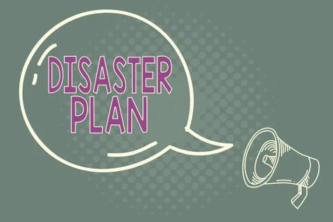 Handwriting text writing Disaster Plan. Concept meaning Respond to Emergency Stock Illustration