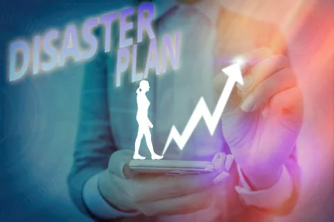 Handwriting text writing Disaster Plan. Concept meaning Respond to Emergency Stock Photos