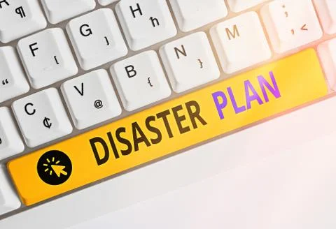 Handwriting text writing Disaster Plan. Concept meaning Respond to Emergency Stock Photos