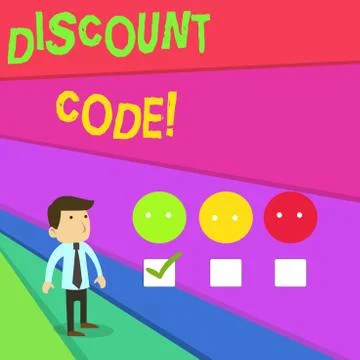 Handwriting text writing Discount Code. Concept meaning Series of letters or Stock Illustration