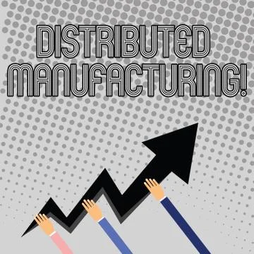 Handwriting text writing Distributed Manufacturing. Concept meaning practiced Stockillustratie