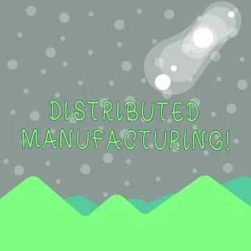 Handwriting text writing Distributed Manufacturing. Concept meaning practiced Stock Illustration