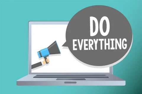 Handwriting text writing Do Everything. Concept meaning Jack of All Trades Self Stock Illustration