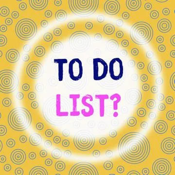 Handwriting text writing To Do List Question. Concept meaning Series of task to Stockillustratie