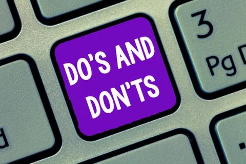 Handwriting text writing Do s is And Don t nots. Concept meaning Technologically Stock Photos
