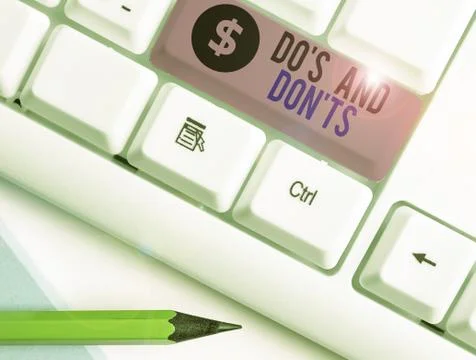 Handwriting text writing Do S And Don Ts. Concept meaning Technologically Stock Photos