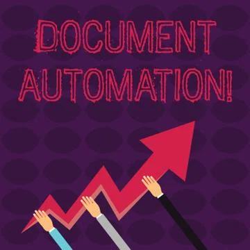 Handwriting text writing Document Automation. Concept meaning workflows that Illustrazione stock
