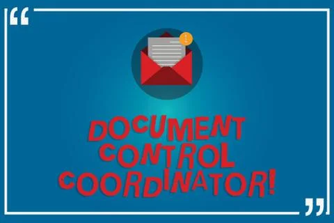 Handwriting text writing Document Control Coordinator. Concept meaning Stock Illustration